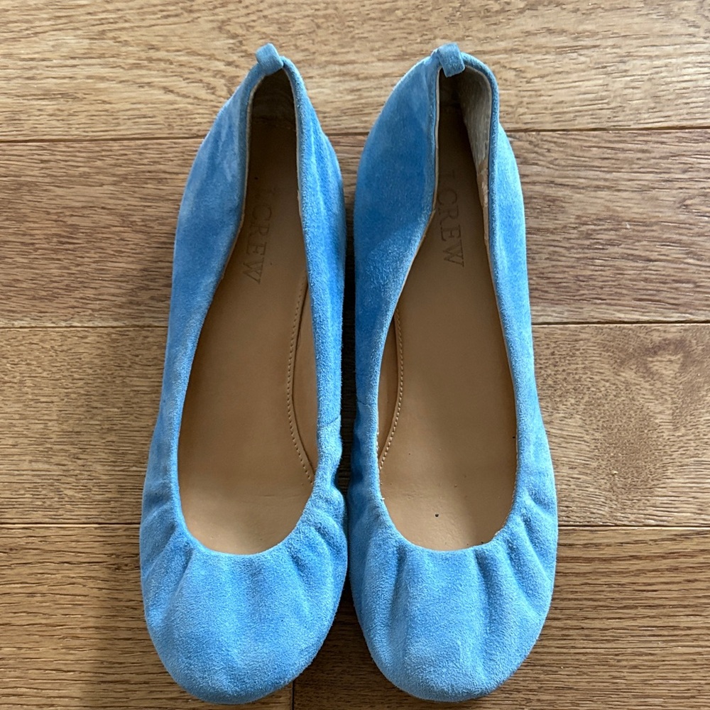 J. Crew Blue Suede Ballet Flats